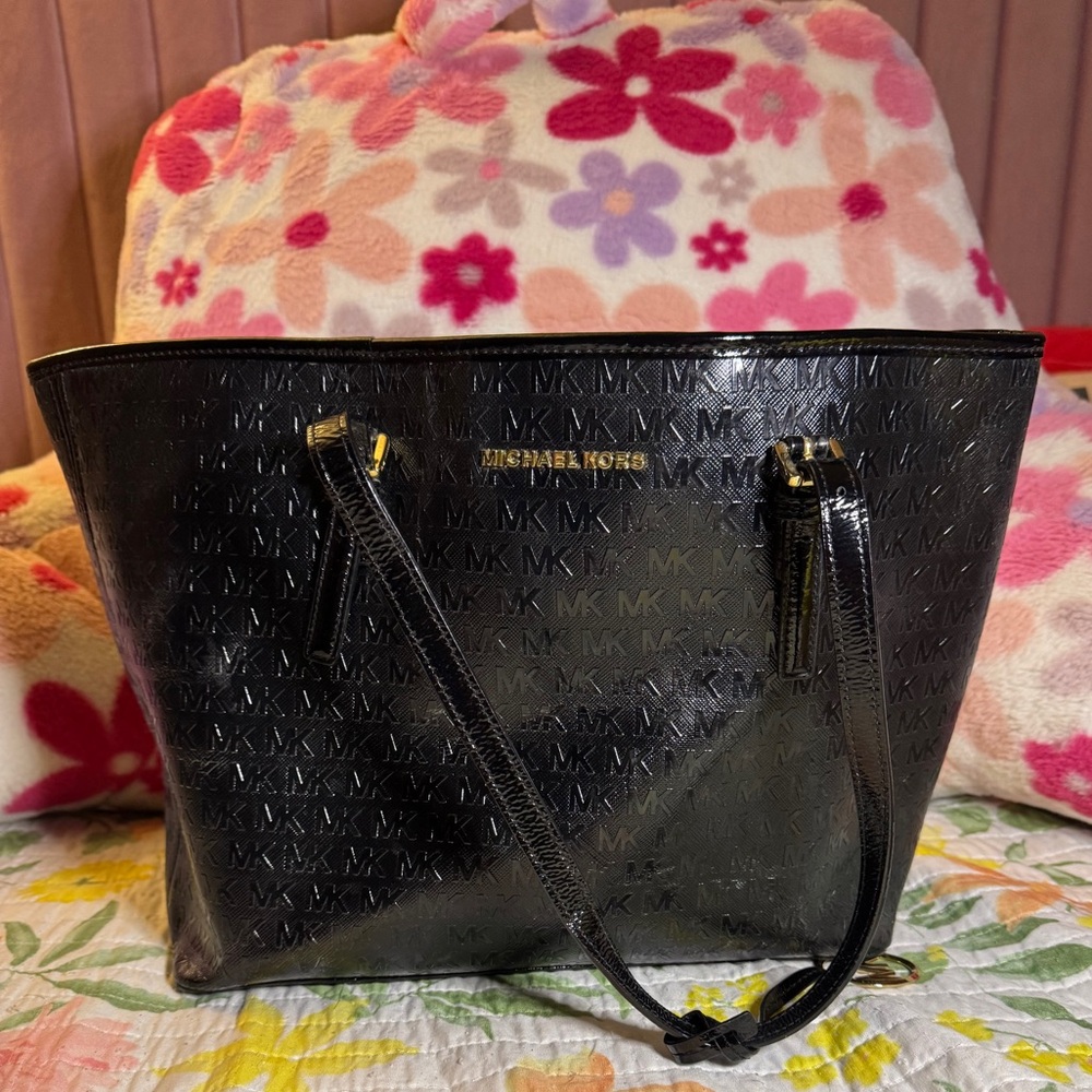 Michael Kors Black Embossed Tote